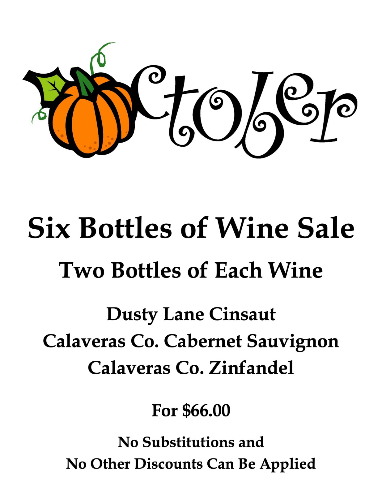 Six Bottle Wine Sale Special (mobile)